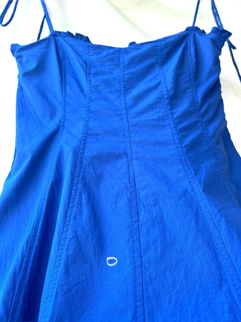 Zara Poplin Strappy Midi Dress V-Neck Ruffles Cornflower Blue Small NWT - Picture 15 of 16